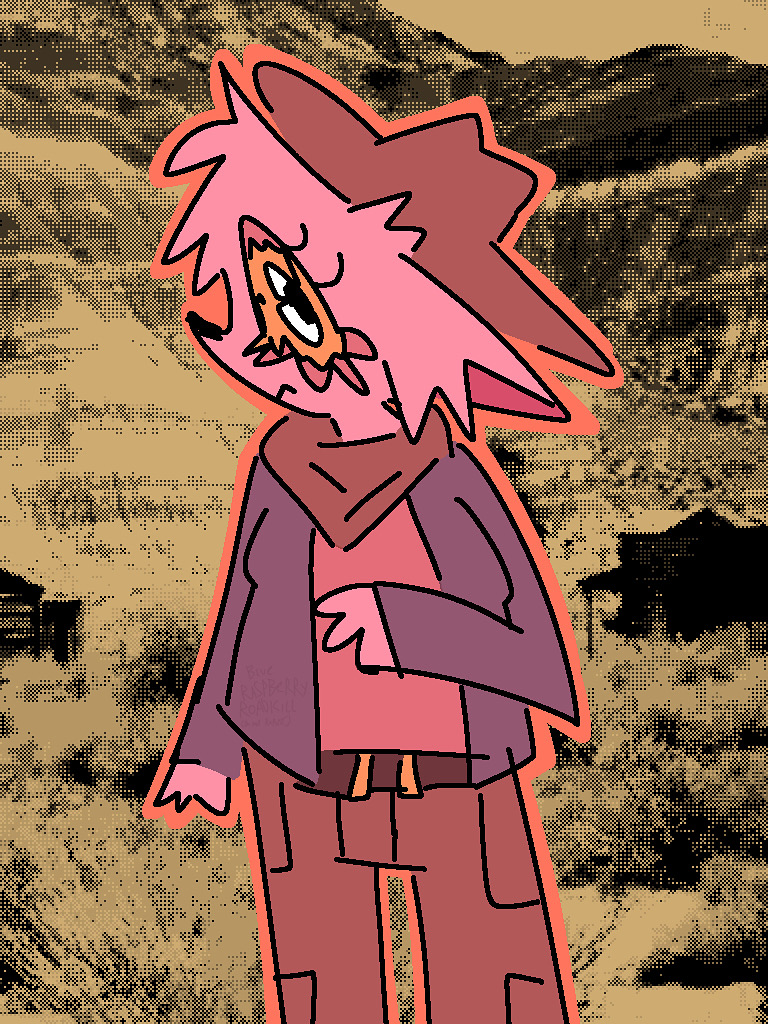 this is not an oc i just wanted to draw a random pink bat decked out in cowboy swag